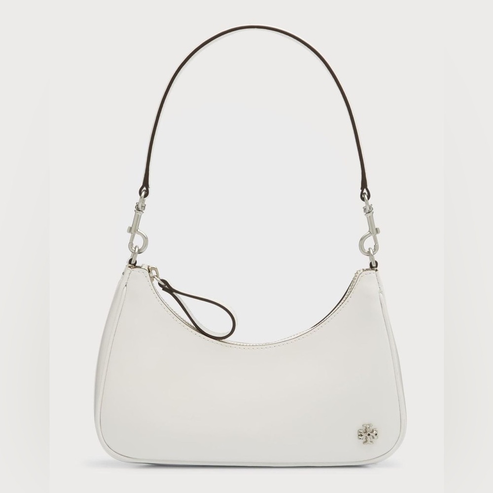 Tory Burch leather MERCER SPAZZOLATO CRESCENT BAG